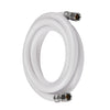 6ft Fridge Ice Maker Water Connector Line, Polyester Reinforced PVC, 1/4" Comp by 1/4" Comp Connection, White