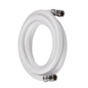 12ft Fridge Ice Maker Water Connector Line, Polyester Reinforced PVC, 1/4" Comp By 1/4" Comp Connection, White