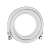 8ft Fridge Ice Maker Water Connector Line, Polyester Reinforced PVC, 1/4" Comp By 1/4" Comp Connection, White