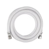 6ft Fridge Ice Maker Water Connector Line, Polyester Reinforced PVC, 1/4" Comp by 1/4" Comp Connection, White