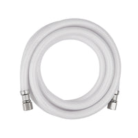 6ft Fridge Ice Maker Water Connector Line, Polyester Reinforced PVC, 1/4" Comp by 1/4" Comp Connection, White