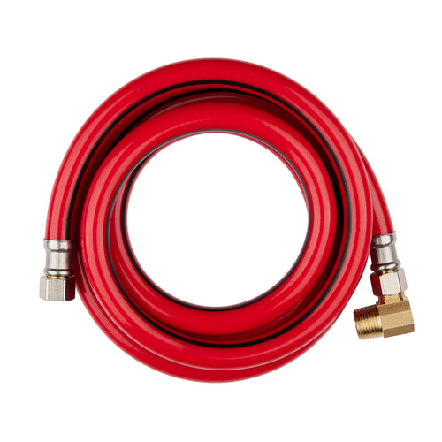 6ft Universal Dishwasher Hose, with Brass Elbow, Red PVC