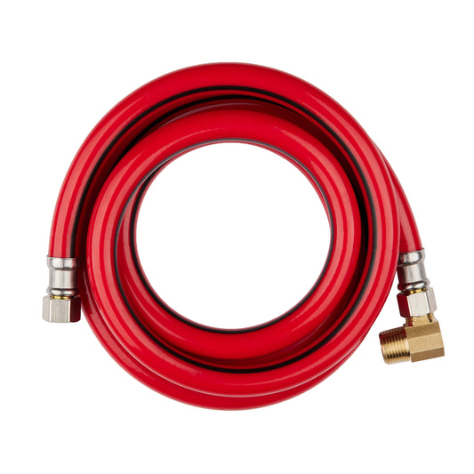 6ft Universal Dishwasher Hose, with Brass Elbow, Red PVC