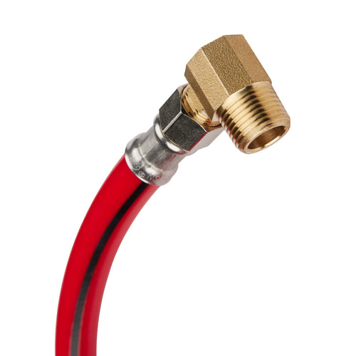 6ft Universal Dishwasher Hose, with Brass Elbow, Red PVC
