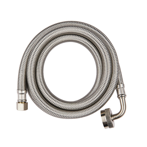 4ft Dishwasher Hose, with 90 Degree FGH Elbow Water Supply Line, Premium Braided Stainless Steel, Lead Free