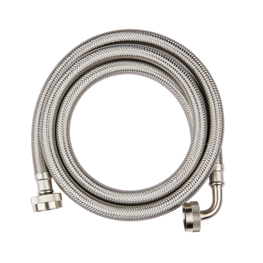 5ft Washing Machine Hose, with 90 Degree Elbow, Stainless Steel