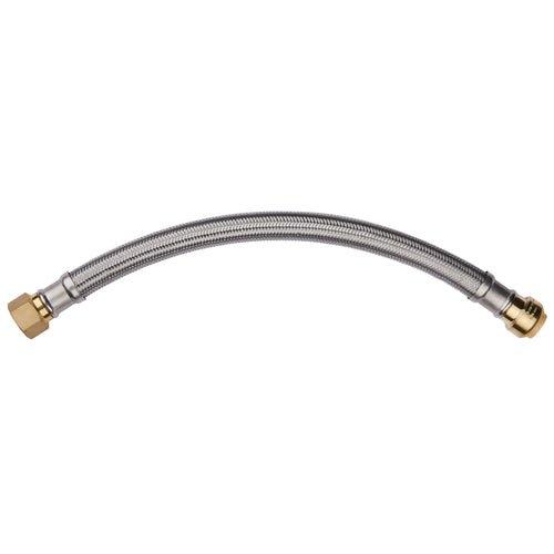 3/4" Push fit x 3/4" FIP, 12" Flexible Water Heater Connector Hose
