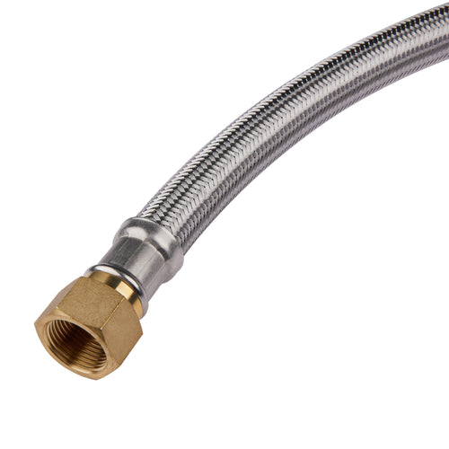 3/4" Push fit x 3/4" FIP, 15" Flexible Water Heater Connector Hose