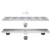 Linear Shower Drain 36" with Removable Grate,Brushed Polished 304 Stainless Steel Shower Drain,Floor Shower Drain with Hair Strainer, Adjustable Levelingft