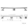 Linear Shower Drain 36" Comes with Tiled Stealth and 304 Stainless Steel Brushed Polished 2 in 1 Panels, Tile Insert Shower Drain, Equipped with Adjustableft,Hair Filters