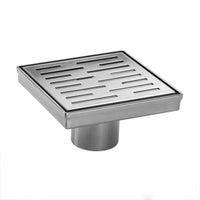 Square Shower Drain 4" with Removable Grate,Brushed Polished 304 Stainless Steel Shower Drain,Floor Shower Drain with Hair Strainer, Adjustable Levelingft Plumbingsell