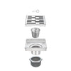 Square Shower Drain 4" with Removable Grate,Brushed Polished 304 Stainless Steel Shower Drain,Floor Shower Drain with Hair Strainer, Adjustable Levelingft Plumbingsell