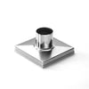4" Square Shower Drain with Flat Cover, Stainless Steel Shower Floor Drain with 2 in 1 Flat & Tile Insert Cover, Floor Shower Drain with Hair Strainer
