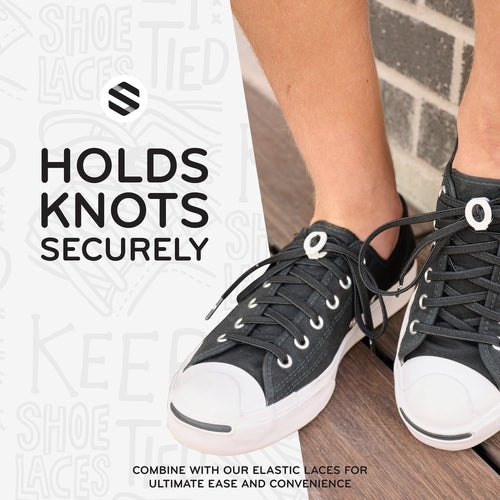 White Knot Bow Clip Shoelace Accessory The Original Stretchlace