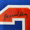 Framed Autographed/Signed Bernard King 35x39 New York Blue Basketball Jersey Beckett BAS COA