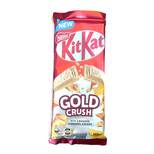 KitKat Gold Crush Chocolate Wafer Bar with Caramel Crisps 160g – (Australia)