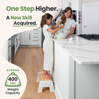 1-Step Wooden Stool for Kids(Multi-Purpose Step Stool for Kitchen, Bath, and Potty Training)