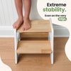 2-Step Wooden Stool for Toddlers(Step Stool for Children Ages 2+)