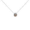 14K White Gold 2 3/8 Cttw Lab Grown Pink Diamond Solitaire with Halo Pendant Necklace - 17" Inches