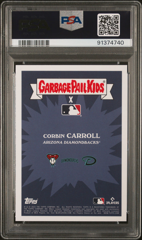 Graded 2023 Topps Garbage Pail Kids Corbin Carroll #19B Rattlin Carroll Rookie RC Baseball Card PSA 10 Gem Mint
