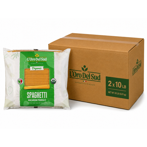 L'Oro Del Sud, Organic Spaghetti Pasta  2 Pack x 10 lb