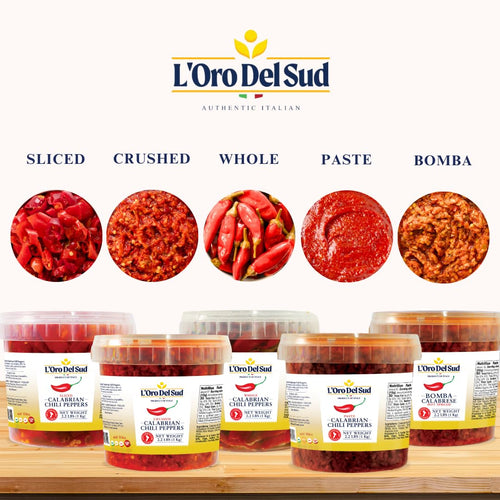 L'Oro Del Sud, Whole Calabrian Chili Peppers in Oil, 2.2 lb (1 kg)