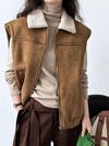 Desert Breeze Sleeveless Lambs Wool Vest for Cowgirl Style - Warm & Stylish
