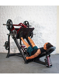 Pro Strength Linear Bearing Leg Press - Muscle D Fitness - Adjustable Back Pad - Plate Loaded