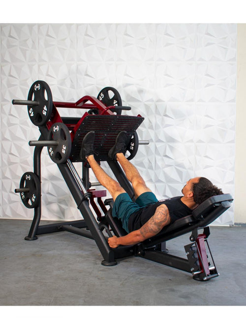 Pro Strength Linear Bearing Leg Press - Muscle D Fitness - Adjustable Back Pad - Plate Loaded