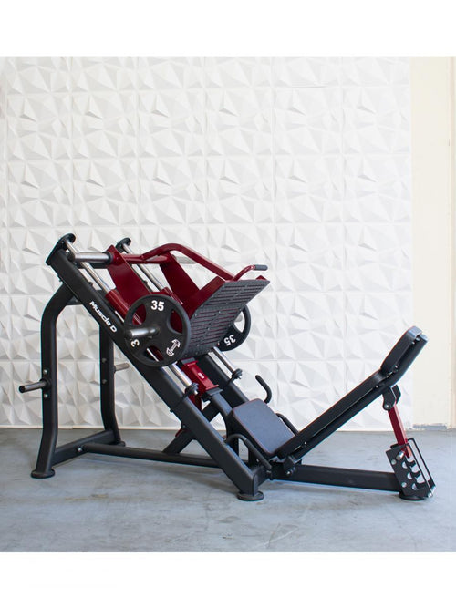 Pro Strength Linear Bearing Leg Press - Muscle D Fitness - Adjustable Back Pad - Plate Loaded