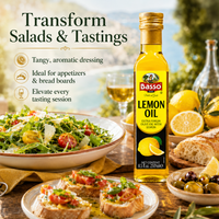 Basso 1904 Lemon Infused Extra Virgin Olive Oil – Italian Finishing Oil – 8.5 fl oz (250 ml)