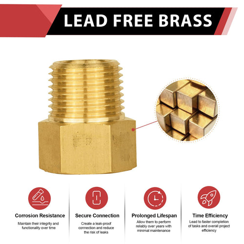 40MM 1/2" NPSF X NPSM Brass Fitting Adapter