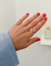 Lilac Enamel Cross Ring