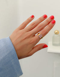Lilac Enamel Cross Ring
