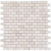 Mayra White Limestone Brushed Mosaic Floor and Wall Tile - Livfloors Collection