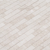Mayra White Limestone Brushed Mosaic Floor and Wall Tile - Livfloors Collection