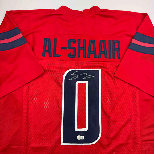 Autographed/Signed Azeez Al Shaair Houston Red Football Jersey Beckett BAS COA