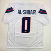 Autographed/Signed Azeez Al Shaair Houston White Football Jersey Beckett BAS COA