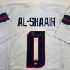 Autographed/Signed Azeez Al Shaair Houston White Football Jersey Beckett BAS COA