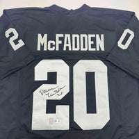 Autographed/Signed Darren McFadden Las Vegas Oakland Black Football Jersey Beckett BAS COA