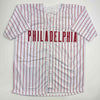 Autographed/Signed Bobby Abreu Philadelphia Pinstripe Baseball Jersey Beckett BAS COA