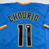 Autographed/Signed Jackson Chourio Milwaukee Blue Baseball Jersey Beckett BAS COA