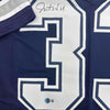 Autographed/Signed Javonte Williams Dallas Blue Football Jersey Beckett BAS COA