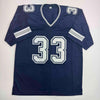 Autographed/Signed Javonte Williams Dallas Blue Football Jersey Beckett BAS COA