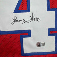 Autographed/Signed Thurman Thomas Buffalo Red Football Jersey JSA COA