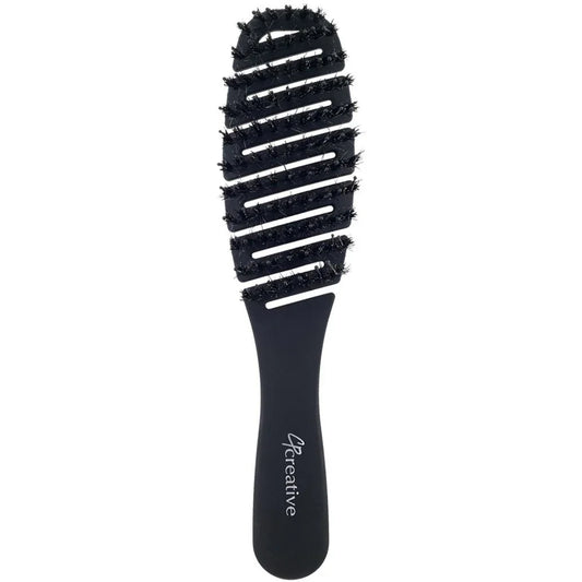 Flexvent Petite Mixed Bristle Vent Brush Boar & Nylon Pins Black