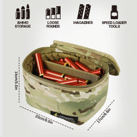Tactical Ammo Bag, Ammos Transportation Bag for Pistol Rifle and Shotgun Range