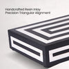 Black White Resin Inlay Concentric Decorative Box - 8 Sizes
