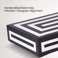Black White Resin Inlay Concentric Decorative Box - 8 Sizes