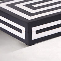 Black White Resin Inlay Concentric Decorative Box - 8 Sizes